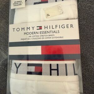 New mens Tommy Hilfiger White Cotton Stretch Briefs with Logo Waistband Sz XL